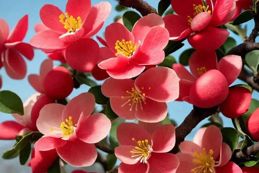 Flowering quince (chaenomeles x superba ‘texas scarlet’) — photo 2