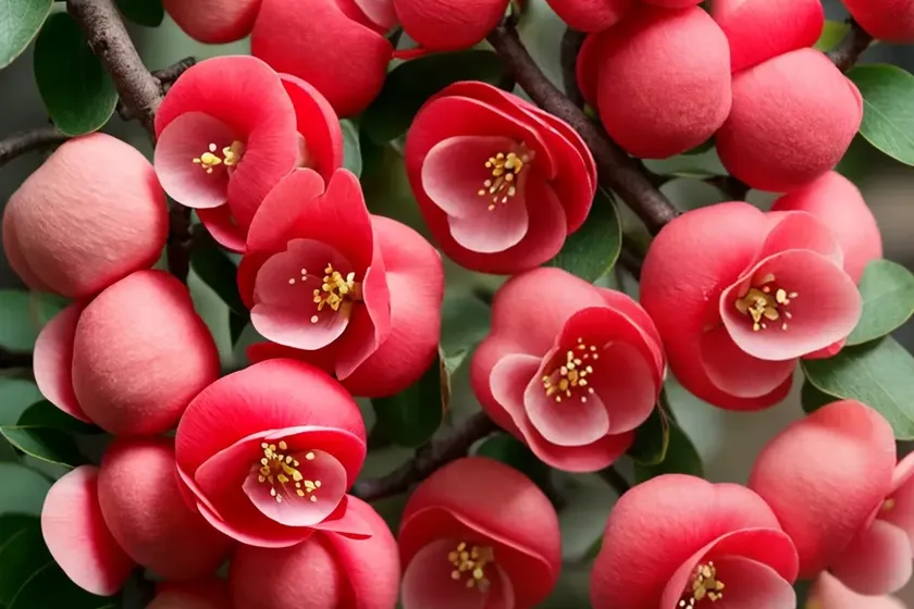 Flowering quince (chaenomeles x superba ‘texas scarlet’) — photo 3