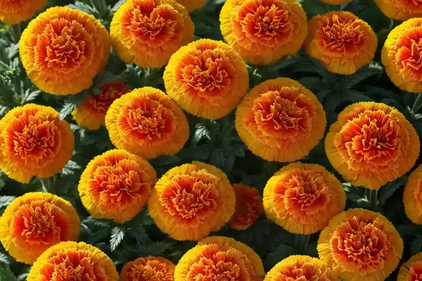 French marigold (tagetes patula ‘strawberry blonde’) — photo 2