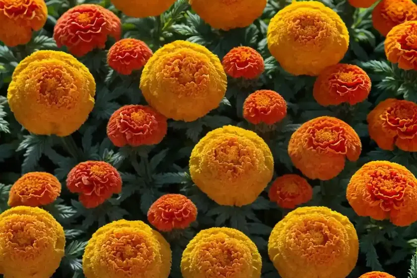 French marigold (tagetes patula ‘strawberry blonde’) — photo 3