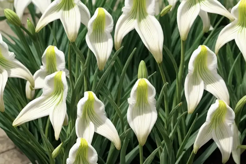 Fritillaria meleagris var. unicolor subvar. alba (checkered lily) — photo 3