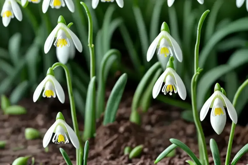 Galanthus elwesii var. monostictus (greater snowdrop)