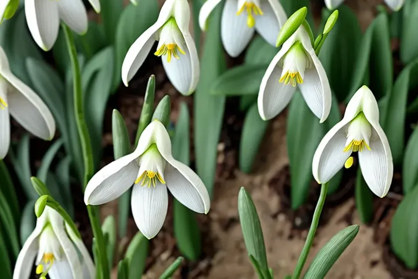 Galanthus nivalis f. pleniflorus ‘flore pleno’ (double snowdrop)