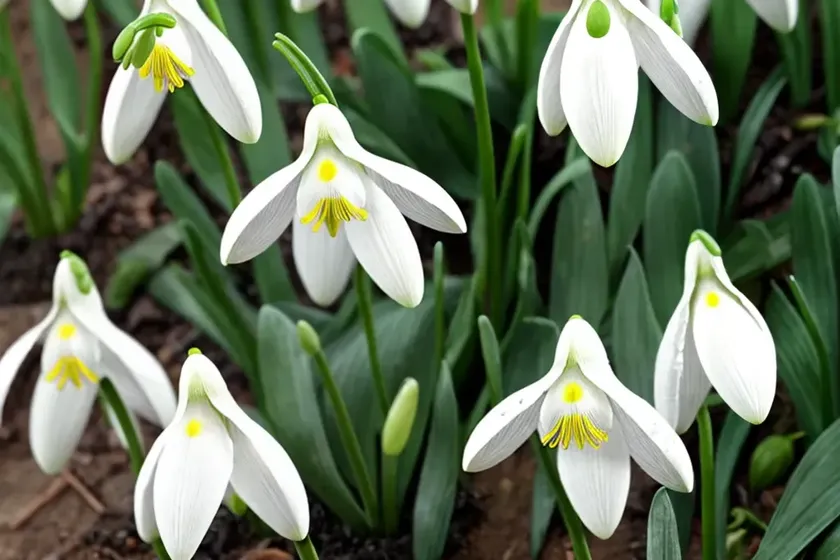 Galanthus nivalis sandersii group (snowdrop)