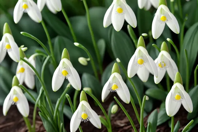 Galanthus plicatus ‘wendy’s gold’ (pleated snowdrop) — photo 3