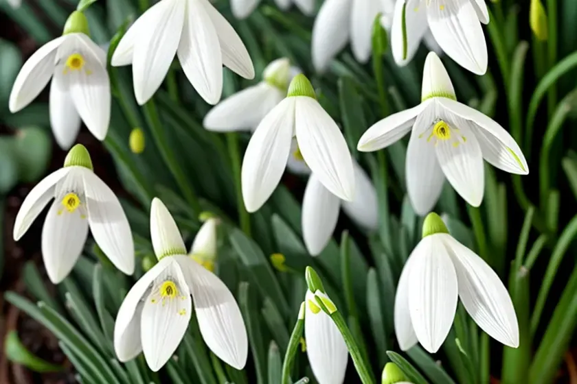 Galanthus plicatus ‘wendy’s gold’ (pleated snowdrop)