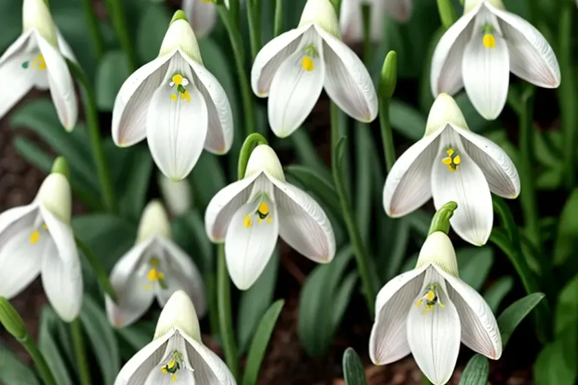 Galanthus ‘primrose warburg’ (snowdrop)