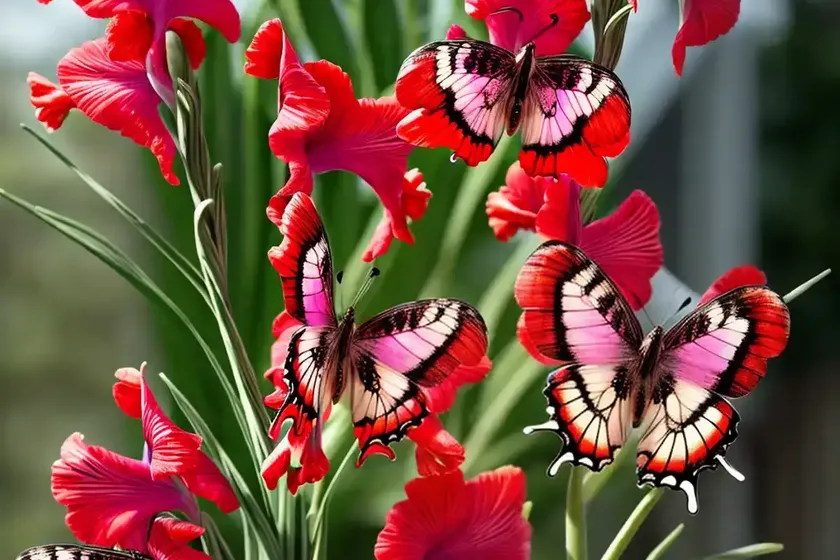 Gladiolus papilio ‘ruby’ (butterfly gladiolus)