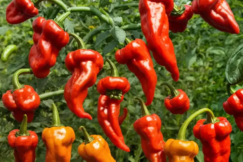 Habanero chilli ‘bhut jolokia’ (capsicum chinense ‘bhut jolokia’)