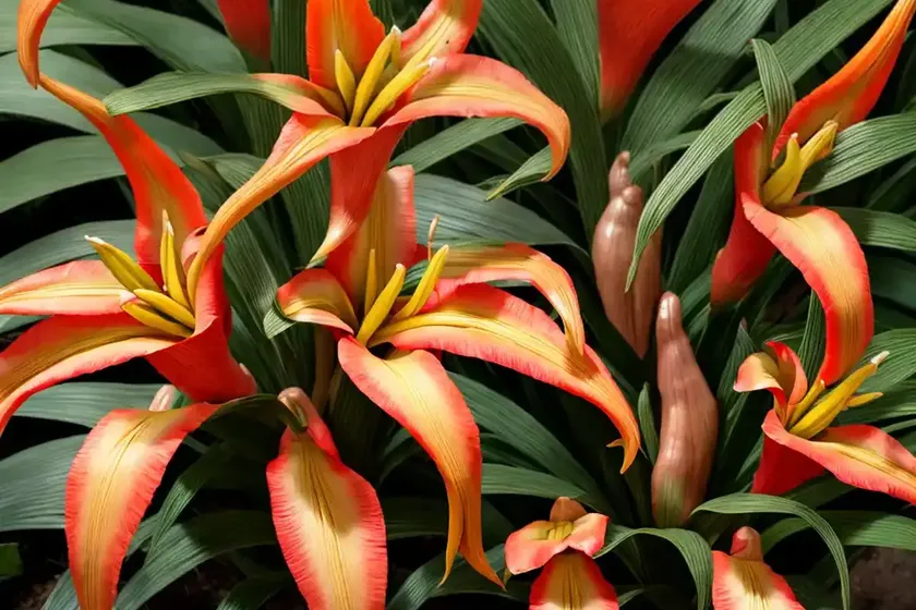 Hedychium ‘tahitian flame’ (variegated ginger lily)