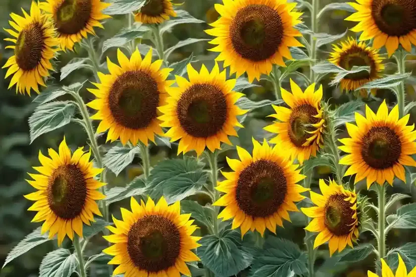 Helianthus annuus ‘gypsy charmer’ (common sunflower) — photo 2