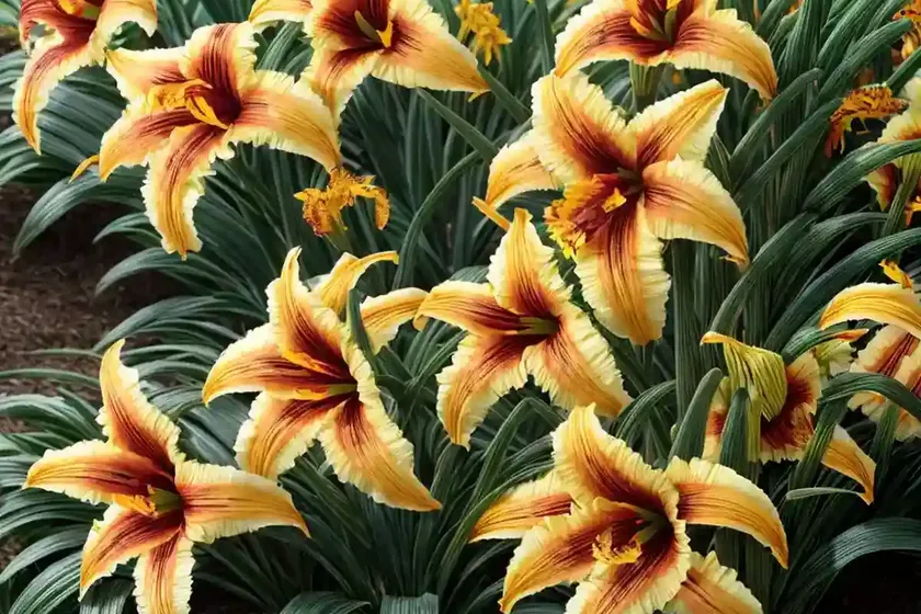Hemerocallis ‘tiger swirl’ (daylily) — photo 3