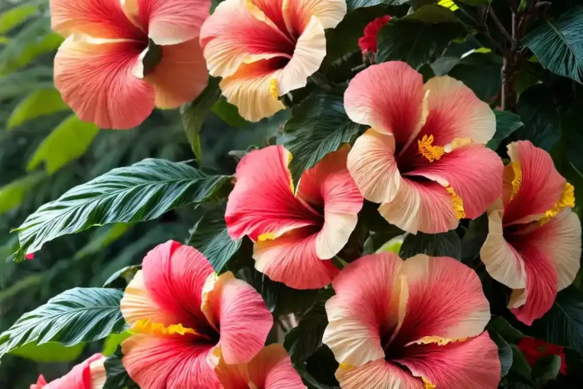 Hibiscus rosa-sinensis ‘hula girl’ (tropical hibiscus)