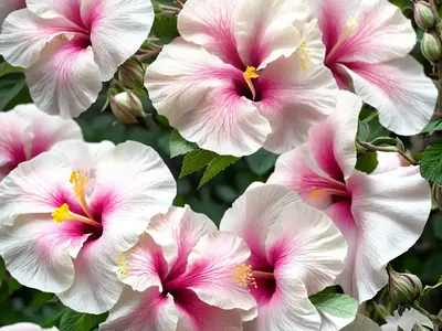 Hibiscus Syriacus White Chiffon� (Rose Of Sharon)