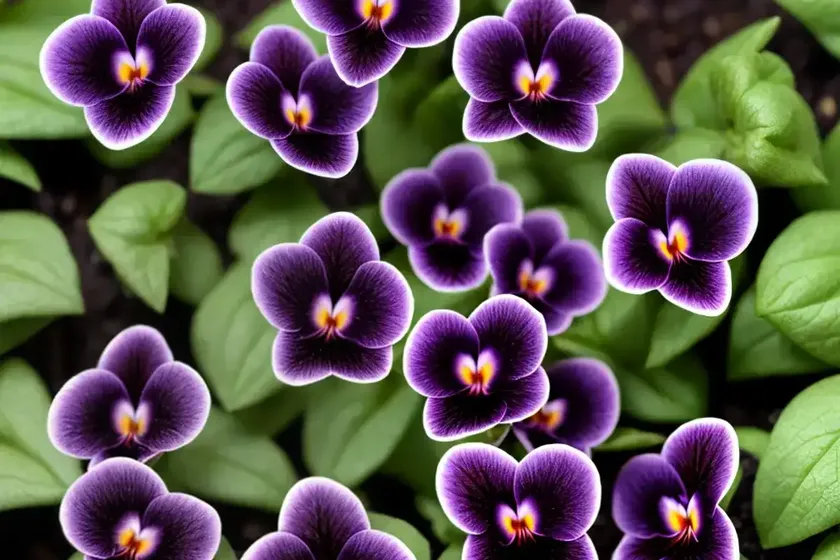 Horned violet (viola cornuta ‘blackout’) — photo 2