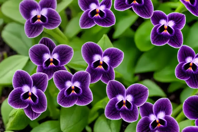 Horned violet (viola cornuta ‘blackout’) — photo 3