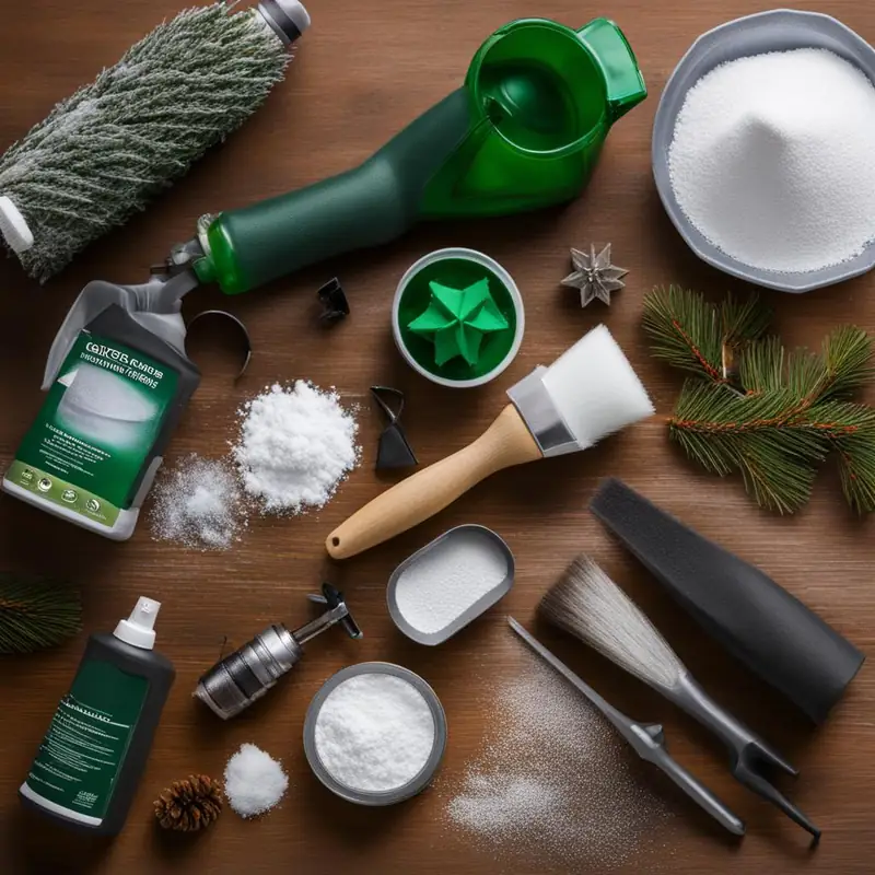 Materials for flocking a Christmas tree