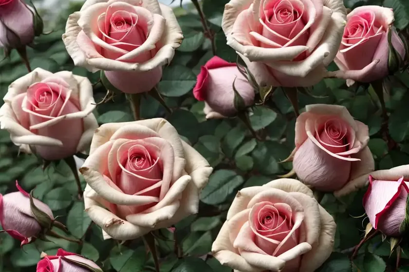 Hybrid tea rose (rosa ‘meizeli’ the mccartney rose)