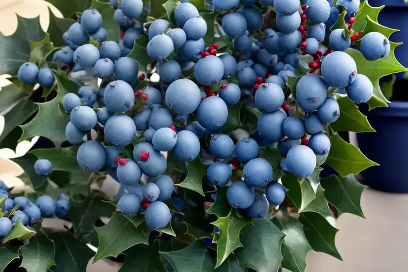 Ilex x meserveae ‘blue princess’ (blue holly) — photo 2