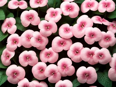 Impatiens ‘Sunpatiens Compact Pink Candy’)
