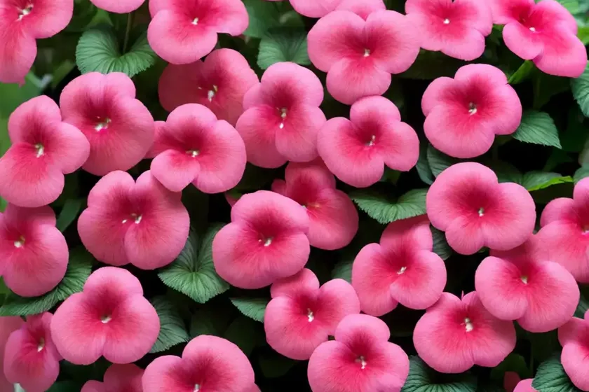 Impatiens ‘sunpatiens compact royal magenta’)