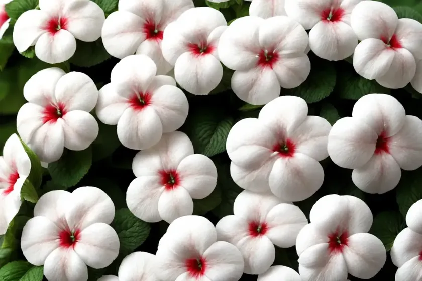 Impatiens ‘Sunpatiens Spreading Clear White’) — photo 3