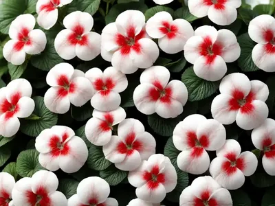 Impatiens ‘Sunpatiens Spreading Clear White’)