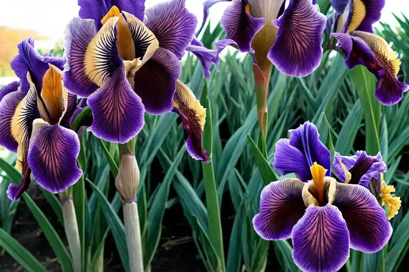 Iris ‘autumn circus’ (reblooming bearded iris) — photo 2