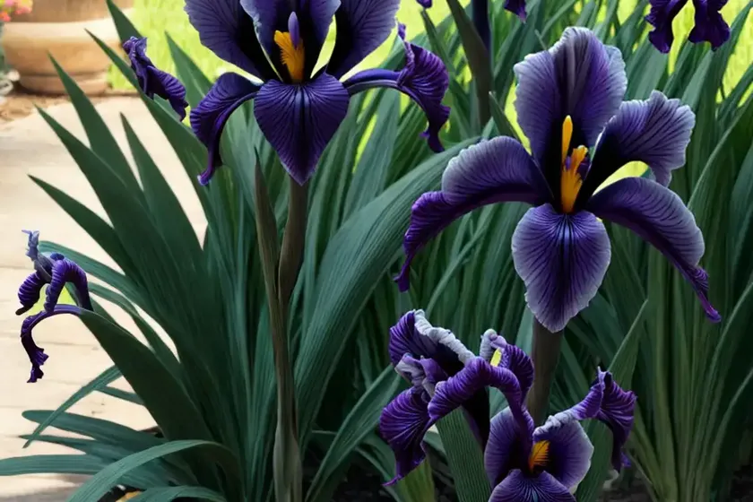 Iris ‘black gamecock’ (louisiana iris) — photo 3