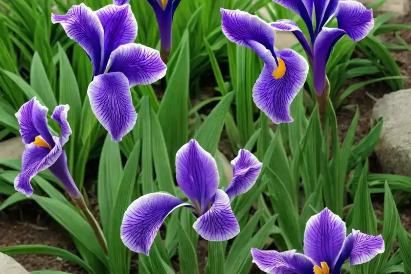 Iris brevicaulis (zigzag iris) — photo 2