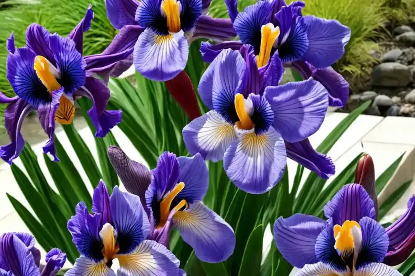 Iris ensata ‘flashing koi’ (japanese iris) — photo 3