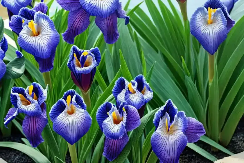 Iris laevigata (water iris) — photo 3