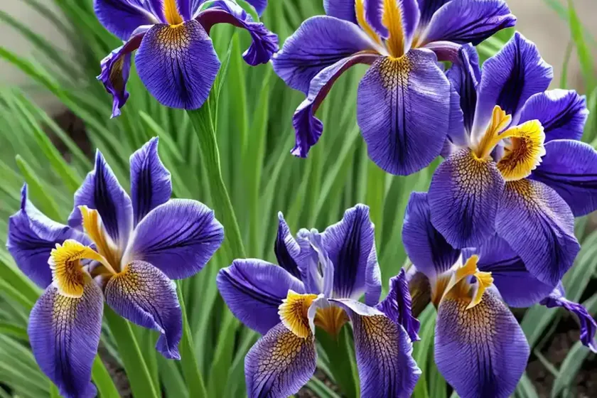 Iris sibirica ‘jewelled crown’ (siberian iris)