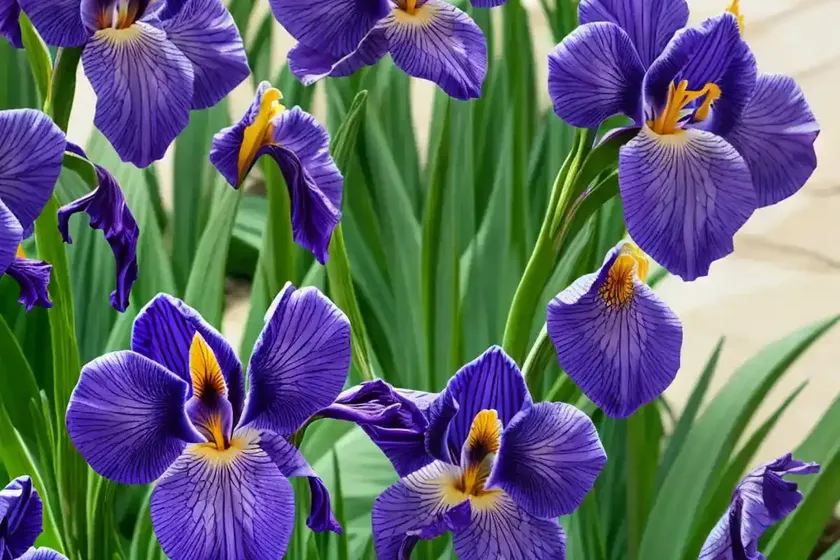 Iris sibirica ‘over in gloryland’ (siberian iris)