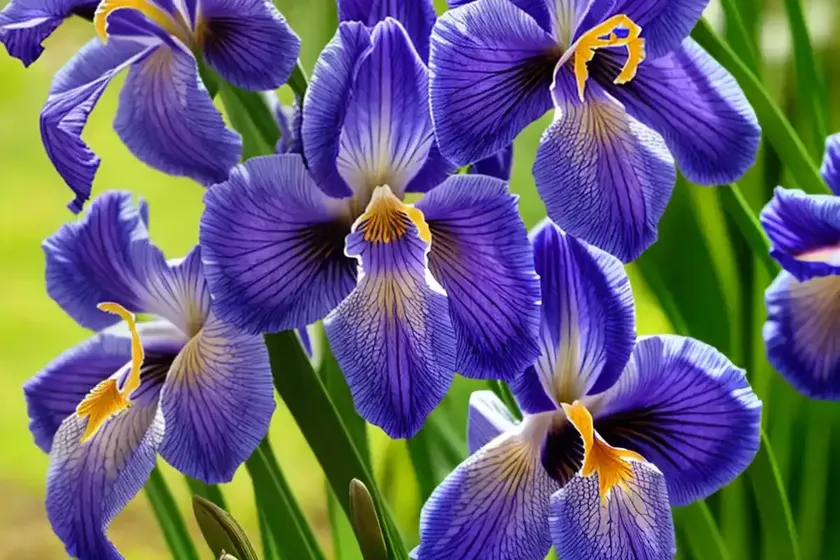 Iris sibirica ‘shirley pope’ (siberian iris)