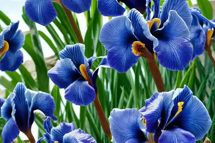 Iris spuria ‘sahara sands’ (blue iris)