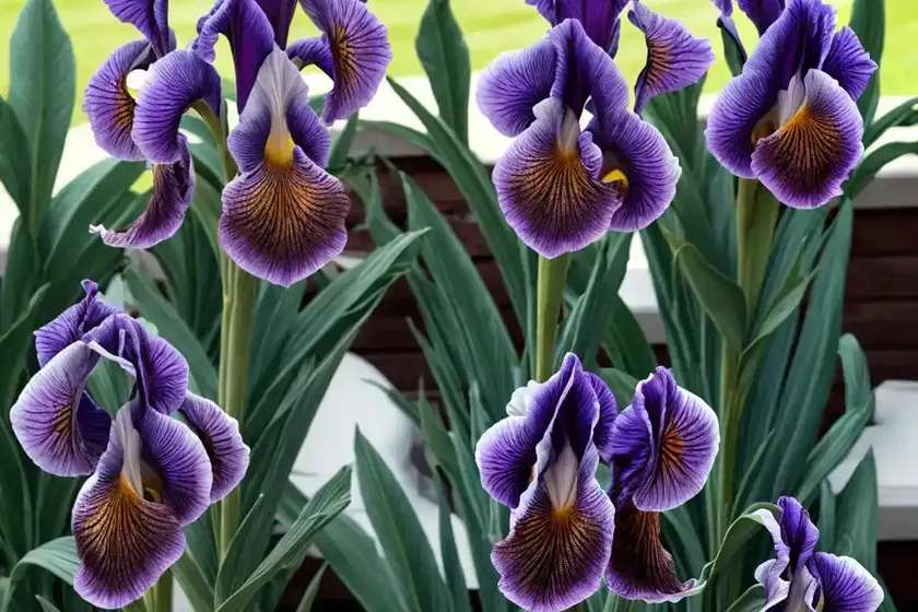Iris ‘starship enterprise’ (bearded iris)