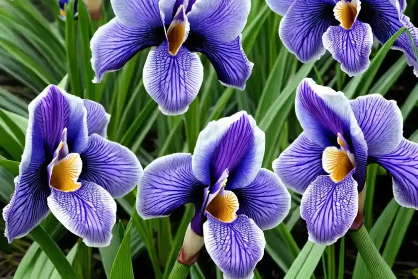 Japanese water iris (iris ensata)