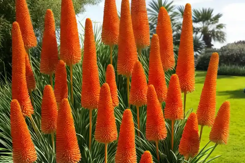 Kniphofia rooperi (red hot poker) — photo 3