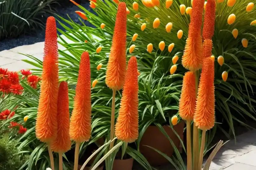 Kniphofia ‘tawny king’ (red hot poker) — photo 3