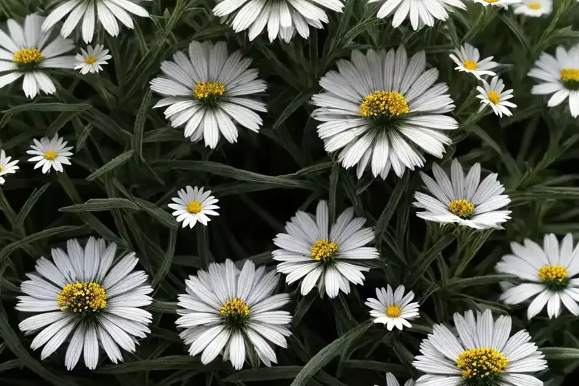 Large mountain daisy (celmisia semicordata)