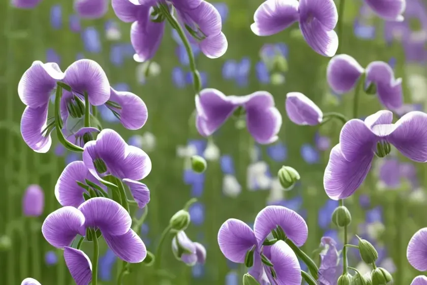 Lathyrus odoratus ‘gwendoline’ (sweet pea) — photo 3