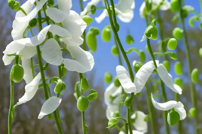 Lathyrus odoratus ‘white frills’ (sweet pea) — photo 2