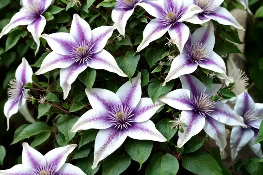 Leather flower (clematis x jackmanii)