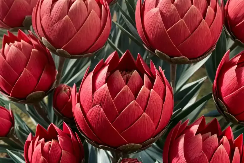 Leucadendron salignum ‘summer red’ (conebush)