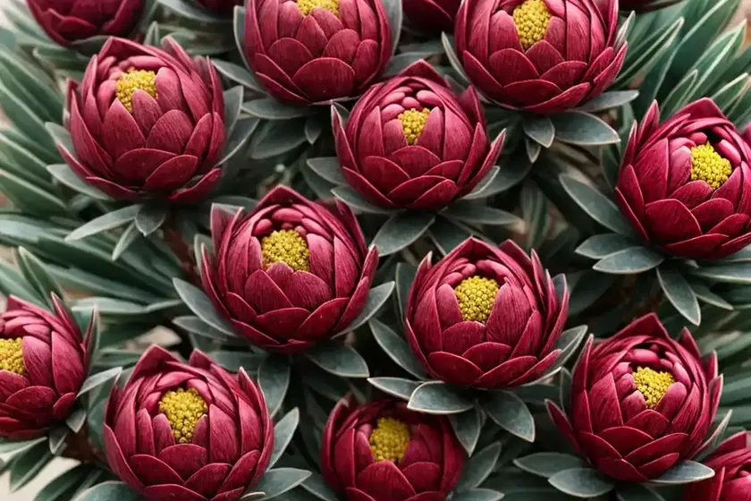 Leucadendron salignum ‘winter red’ (conebush)