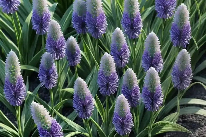 Liriope muscari ‘variegata’ (variegated lily turf) — photo 2