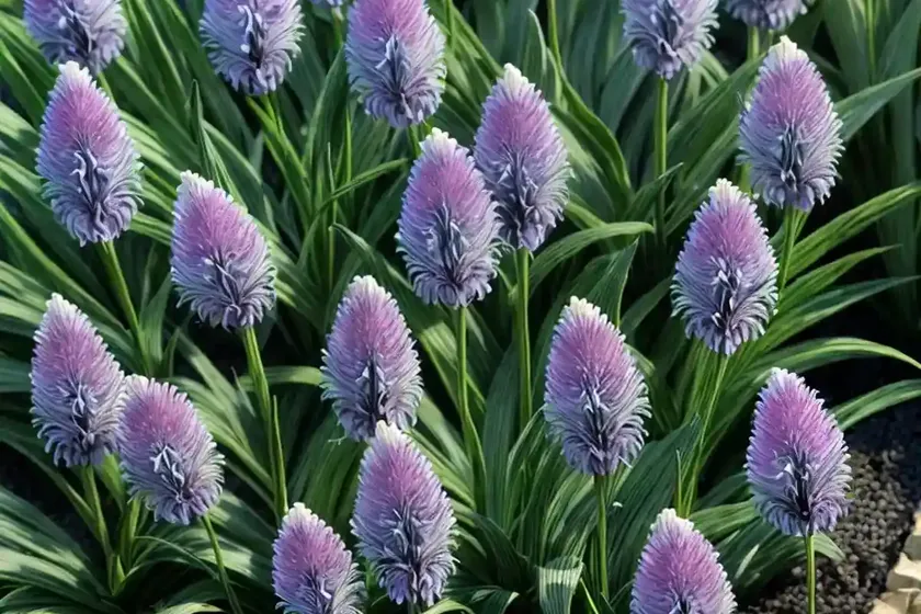 Liriope muscari ‘variegata’ (variegated lily turf) — photo 3