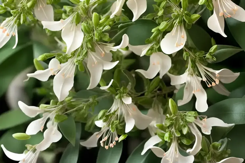 Lonicera sempervirens ‘blanche sandman’ (trumpet honeysuckle) — photo 3