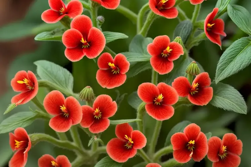 Mimulus cardinalis (scarlet monkey flower) — photo 2